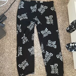 Men’s  Black guitar hero Pajama Pants